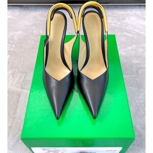 Bottega Veneta Loft Nappa Black US6‎ /EU36 slingback wedge pointed toe